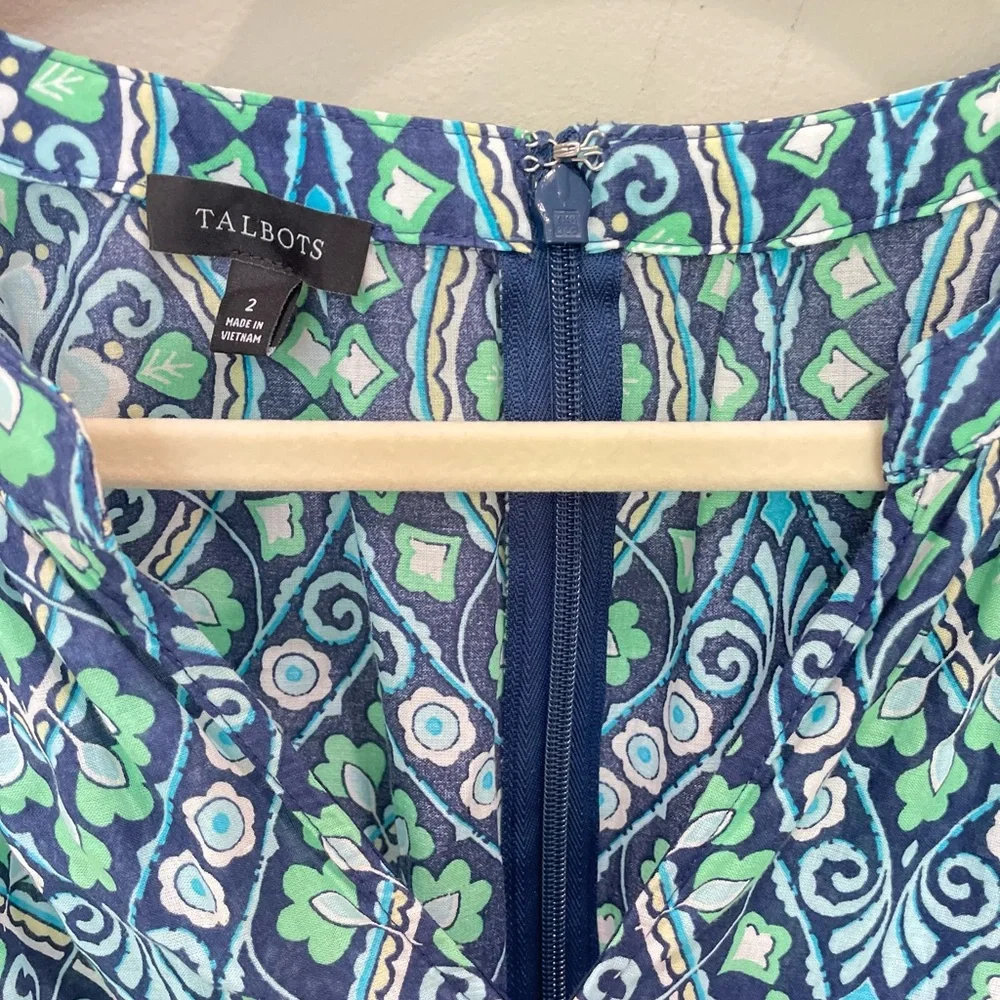 Talbots Blue and Green Sleeveless Maxi Sundress - Picture 4 of 5